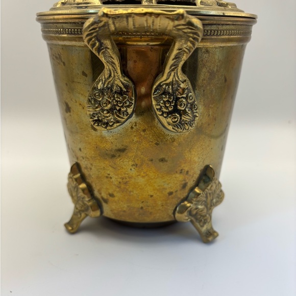 Ornate Gold Decorative Container with Handles - Picture 5 of 10